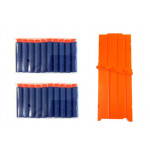 Puška so zásobníkom a nábojmi, 20 kusov - modro-oranžová